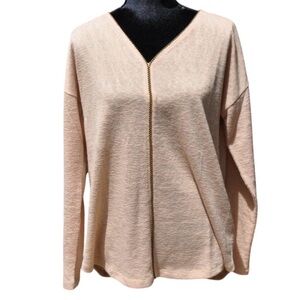 ✨ Soft Surroundings Beige V-Neck Top – Size Medium